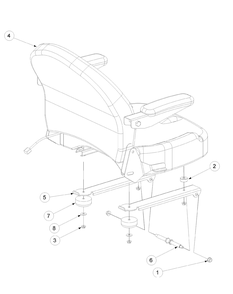 Seat Assembly Diagram and Parts List for M72-KW LC-53BB5GFZ750-29HP-DFI-OHV-LC Cub Cadet Lawn Tractor
